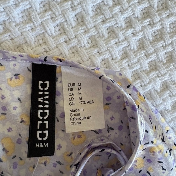 HM Purple Flower Slip Dress with Lace Trim - Picture 6 of 7